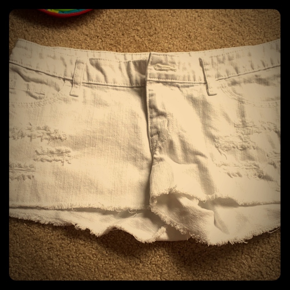 White Jean Shorts